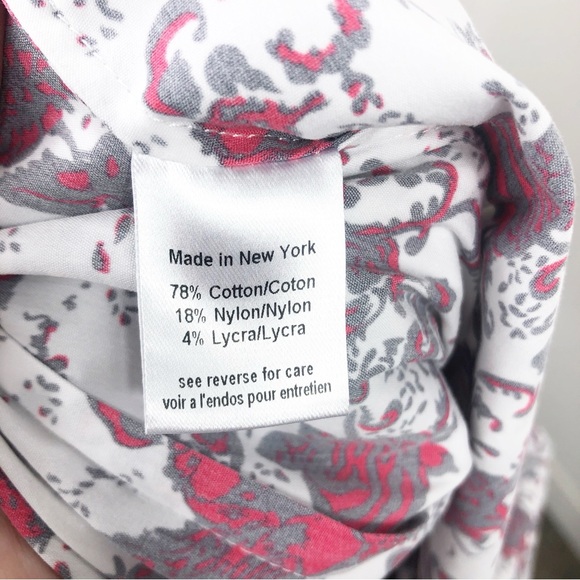 Caroline Constas off the shoulder red white floral damask bird top size Small - Picture 8 of 11